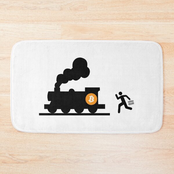 Item preview, bitcoin chasing the white train humor fun designed and sold by sex-sansbol.