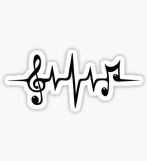 Music Pulse Heartbeat Notes Clef Frequency Wave Sound Festival Sticker