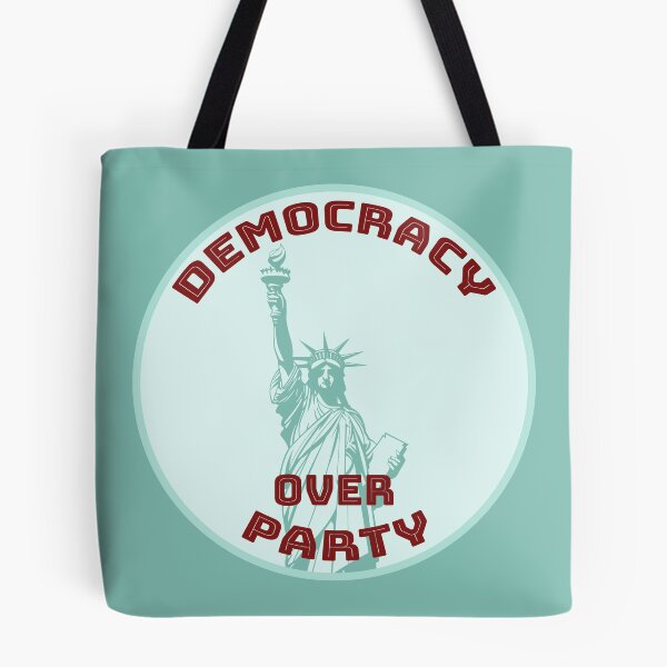 Item preview, Democracy over Party [teal, red, pale bgk] designed and sold by bellatierra.