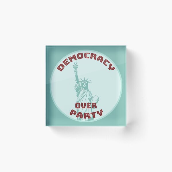 Item preview, Democracy over Party [teal, red, pale bgk] designed and sold by bellatierra.