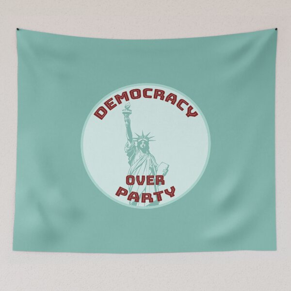 Item preview, Democracy over Party [teal, red, pale bgk] designed and sold by bellatierra.