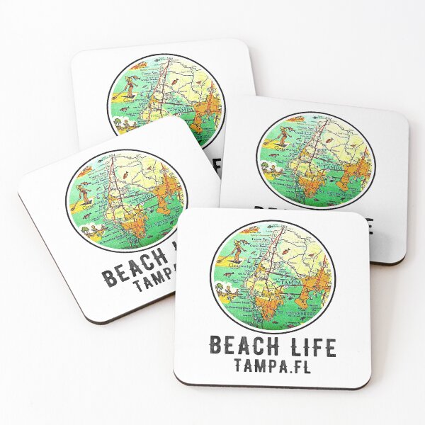 Item preview, Tampa Bay Florida Vintage Retro Old Map Beach Life designed and sold by kieljo.