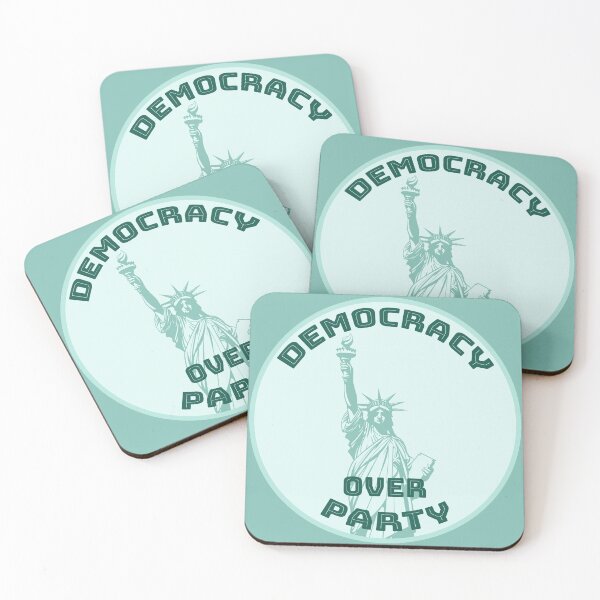Item preview, Democracy over Party [all teal, pale bgk] designed and sold by bellatierra.