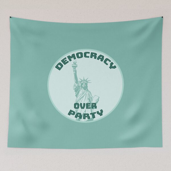 Item preview, Democracy over Party [all teal, pale bgk] designed and sold by bellatierra.