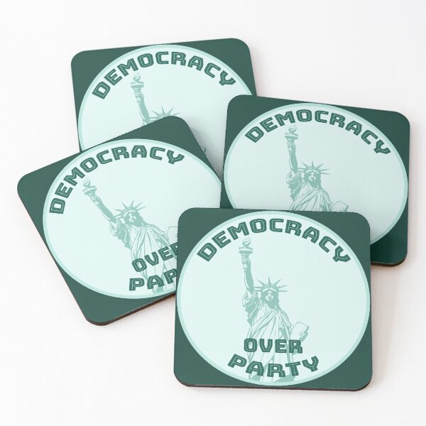 Item preview, Democracy over Party [all teal, dark bgk] designed and sold by bellatierra.