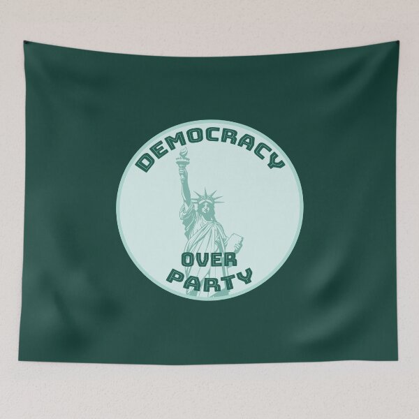 Item preview, Democracy over Party [all teal, dark bgk] designed and sold by bellatierra.