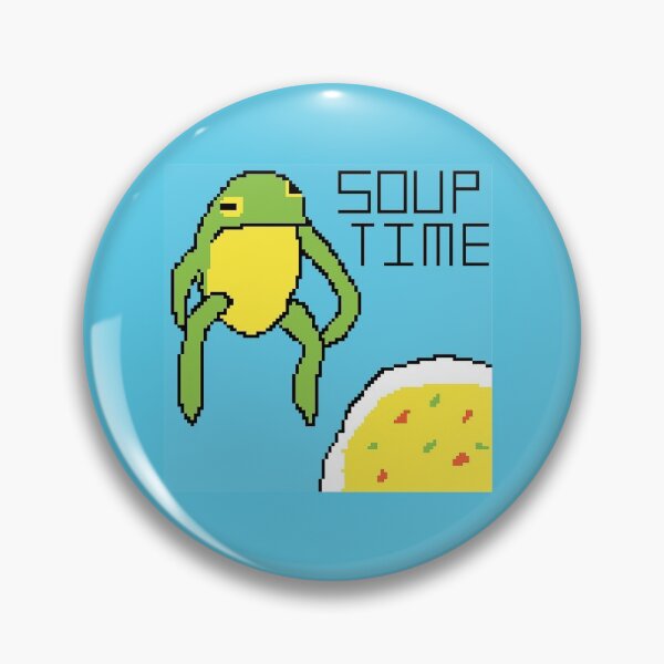 Item preview, Soup Time Meme Frog Pixel Art designed and sold by Altohombre.