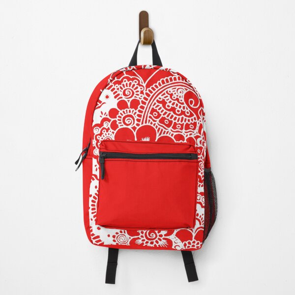 Item preview, Vertical Heart Shape White Design on Red Background designed and sold by Mimsartprojects.
