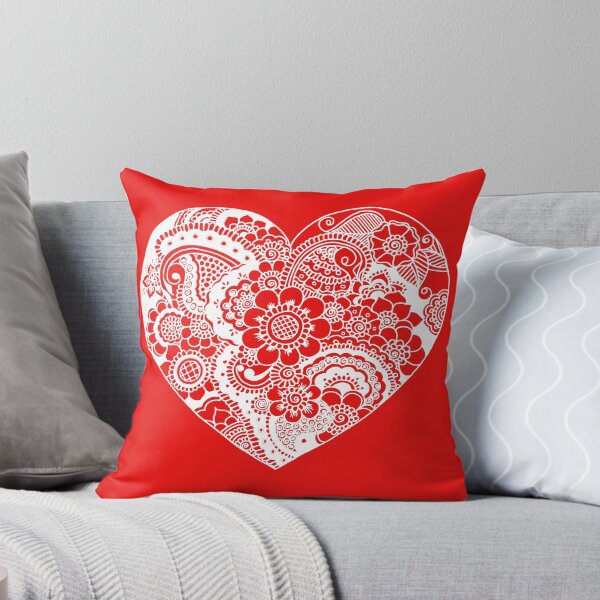 Item preview, Vertical Heart Shape White Design on Red Background designed and sold by Mimsartprojects.