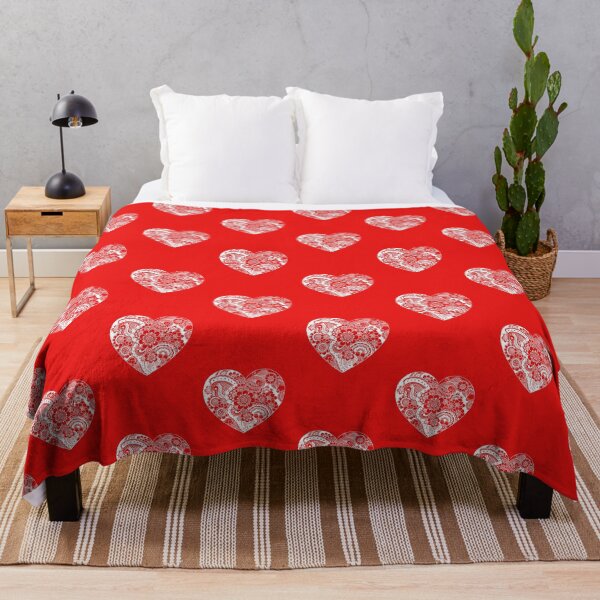 Item preview, Vertical Heart Shape White Design on Red Background designed and sold by Mimsartprojects.
