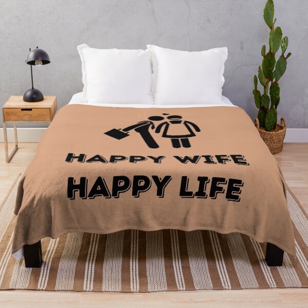 Item preview, Happy Wife Happy Life Funny Husband Wife Valentines Day designed and sold by Mommaspouch.
