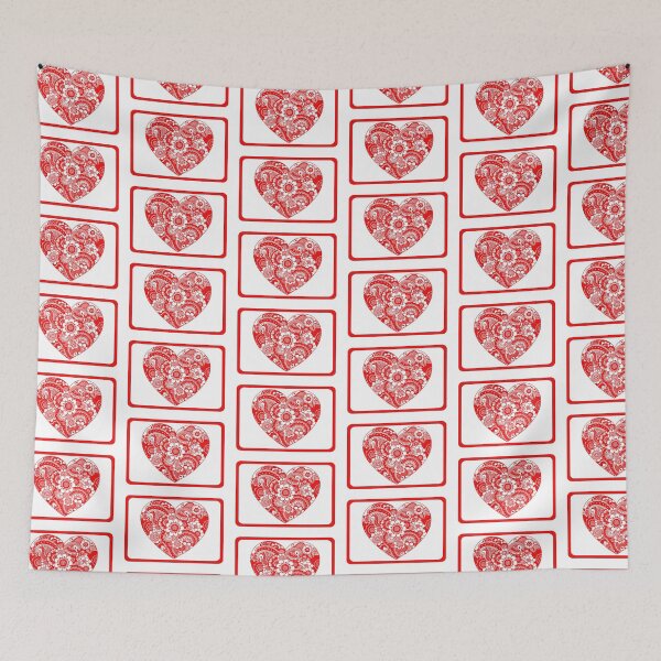 Item preview, Vertical Heart Shape Red Design on White Background designed and sold by Mimsartprojects.