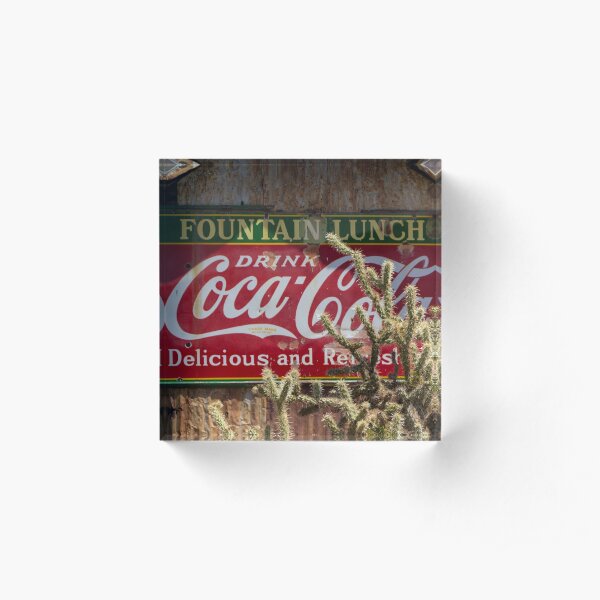 Coca-Cola Cactus in Nevada Acrylic Block