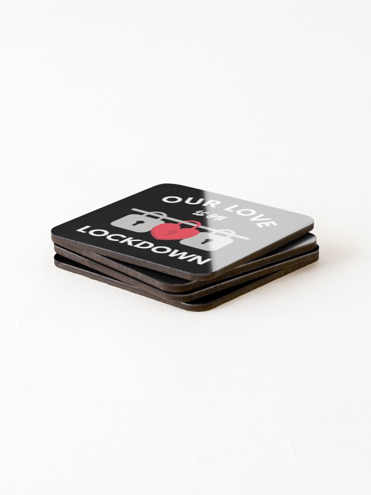 Thumbnail 4 of 5, Coasters (Set of 4), Valentine's Day In Lockdown designed and sold by ModkMerch.