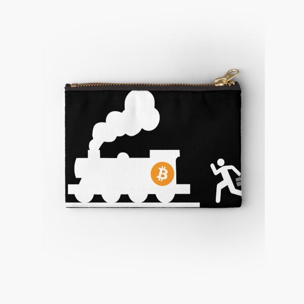 Item preview, bitcoin chasing the train black background humor fun designed and sold by sex-sansbol.