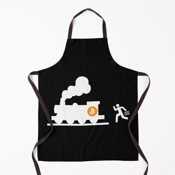 Item preview, bitcoin chasing the train black background humor fun designed and sold by sex-sansbol.