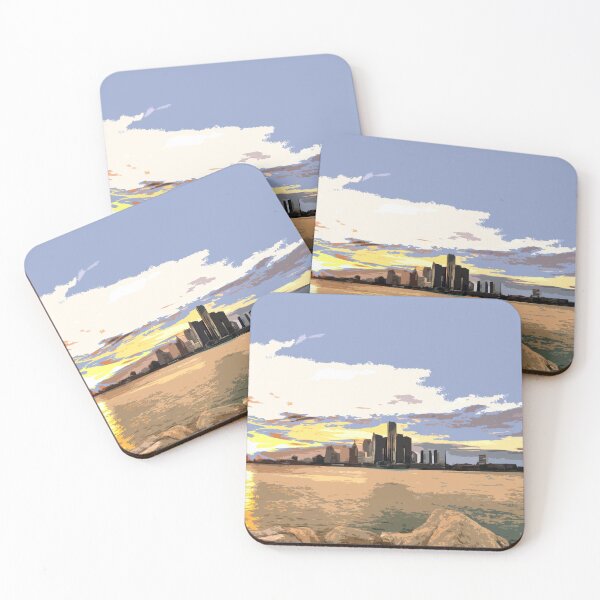 Item preview, detroit city skyscraper skylines designed and sold by StarsPower.