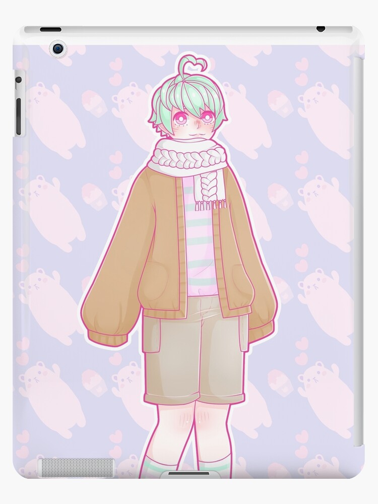 Cute anime boy in baggy clothes