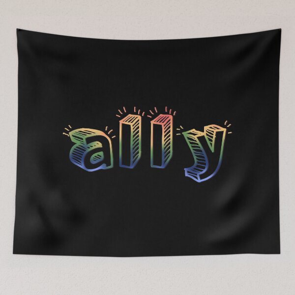 Item preview, ally rainbow text graphic designed and sold by aurorassadprose.