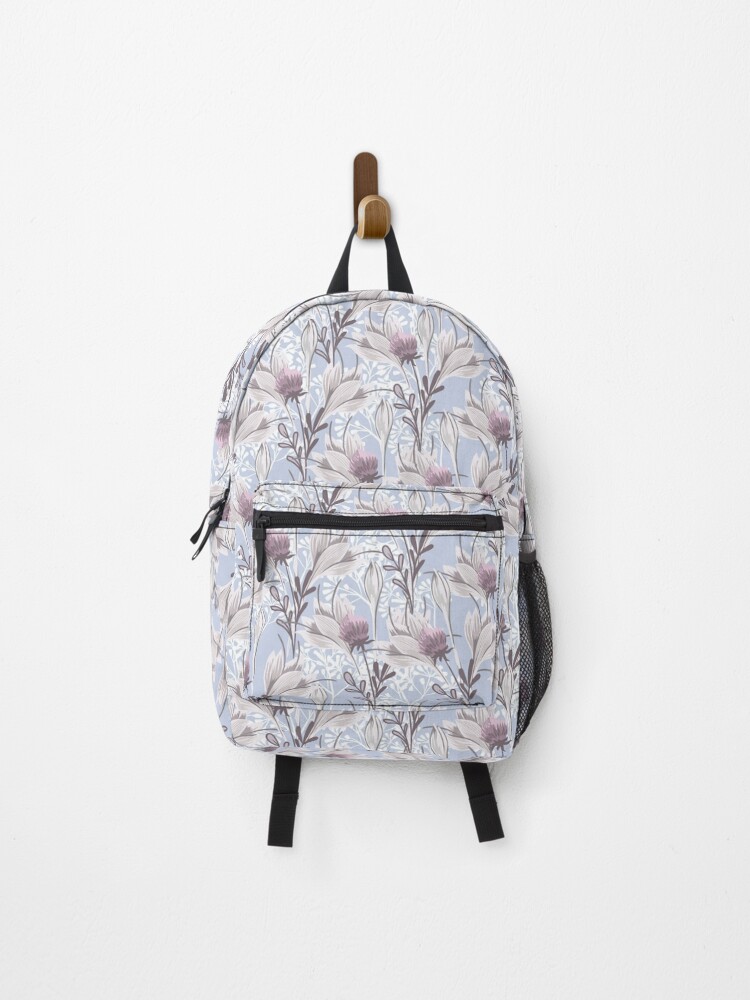Thumbnail 1 of 3, Backpack, Large Abstract Floral Blue Pattern designed and sold by LLW2.