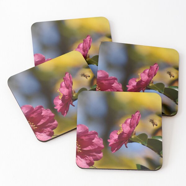 Item preview, Pink flower and flying honeybee  designed and sold by M-Washington.