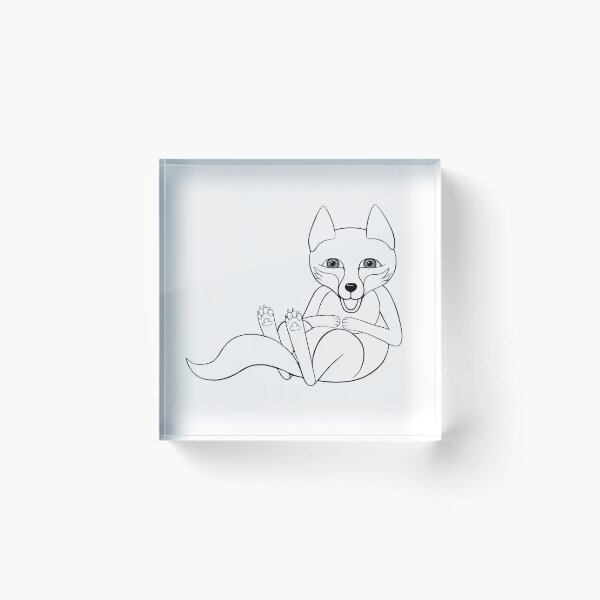Item preview, a full-length fox drawn with lines is laughing designed and sold by nataliavavilina.