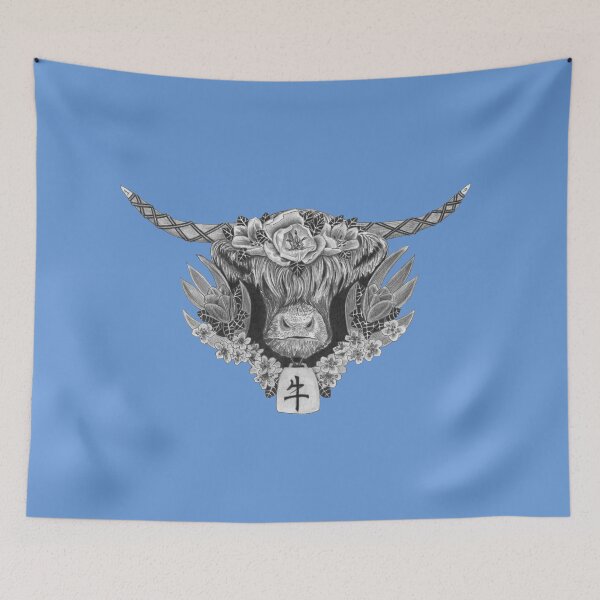 Item preview, The Year of the Ox (Calm Blue Background) designed and sold by WaterGardens.
