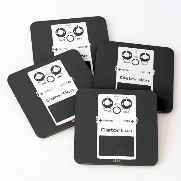 GUITAR PEDALS Recording Studio Engineer Guitarist Gear Foot Effect Pedals Music Illustration Sticker T-Shirt Coasters (Set of 4)