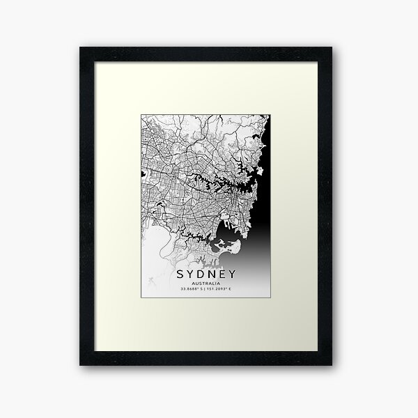 Wandbilder Sydney City Map Redbubble