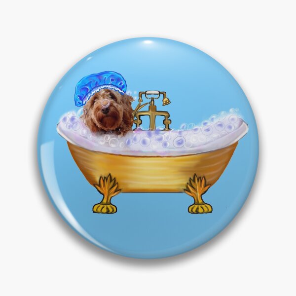 Item preview, Dog spa day- Cavapoo puppy in bubble bath. Cute cute cavalier king charles spaniel puppy love ! designed and sold by Artonmytee.