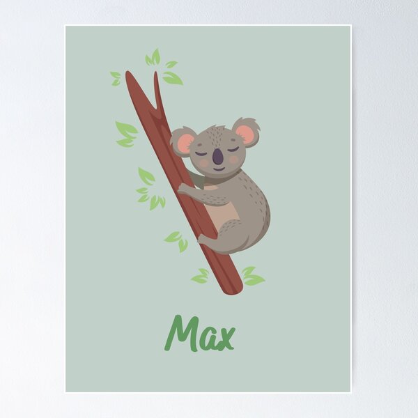 Item preview, Max Boys Name Koala Print designed and sold by melbournegirl.