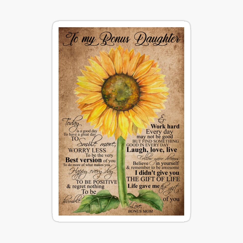 Tumbler To My Bonus Mom The Bond Between Us Sunflower Tumbler