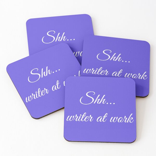 Item preview, Writer at Work Blue Magenta White Type designed and sold by TeaRoseWriter.