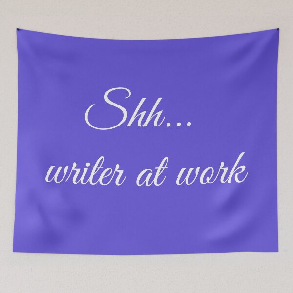 Item preview, Writer at Work Blue Magenta White Type designed and sold by TeaRoseWriter.