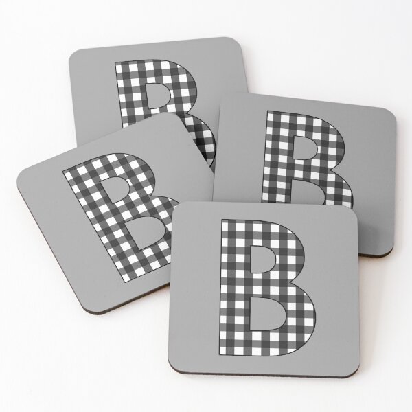 Item preview, The Letter B - Monogram in Black and White Buffalo Plaid designed and sold by Bumblefuzzies.