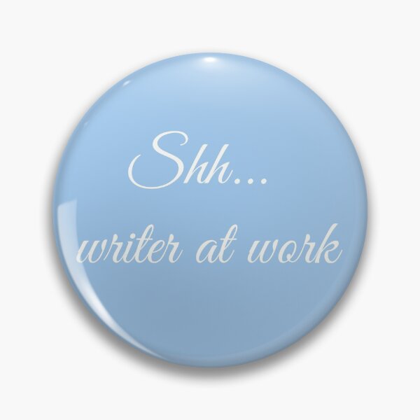 Item preview, Writer at Work Baby Blue White Type designed and sold by TeaRoseWriter.