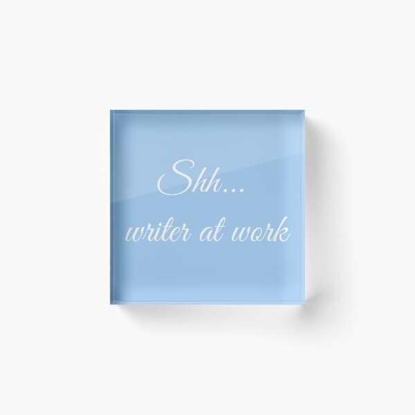 Item preview, Writer at Work Baby Blue White Type designed and sold by TeaRoseWriter.