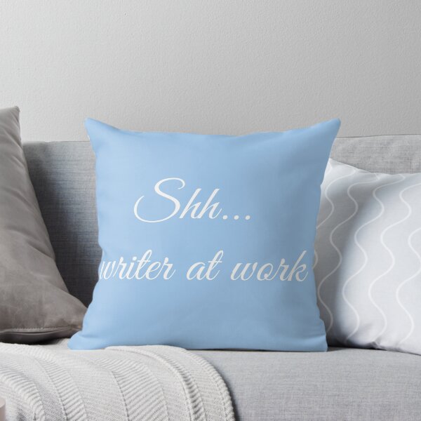 Item preview, Writer at Work Baby Blue White Type designed and sold by TeaRoseWriter.