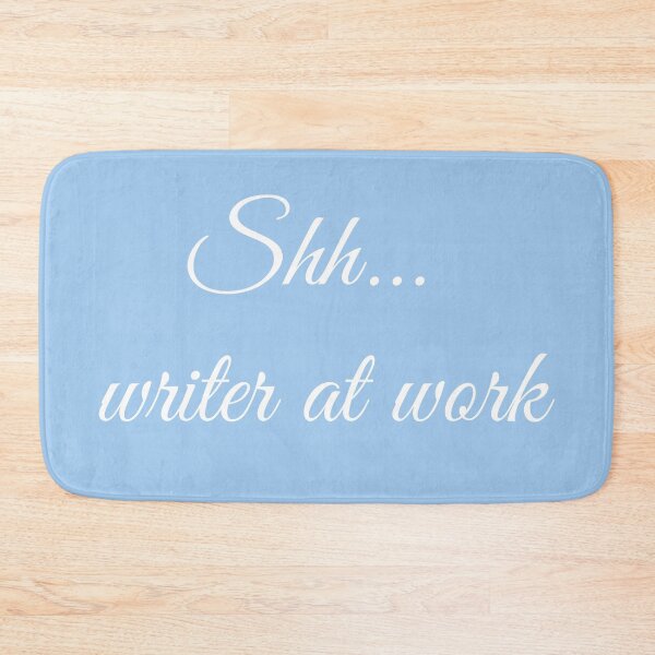 Item preview, Writer at Work Baby Blue White Type designed and sold by TeaRoseWriter.