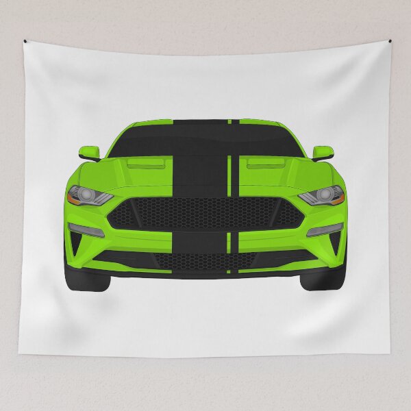 Item preview, Mustang GT Grabber-lime + Black Stripes designed and sold by VenZolic.