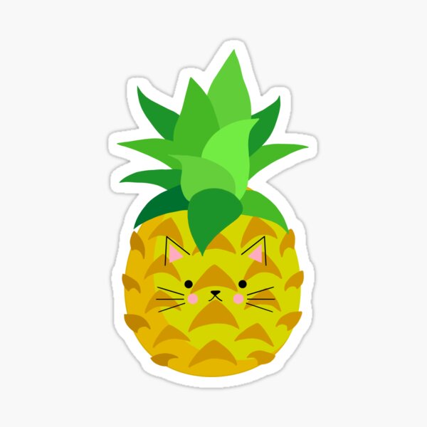 "pineapple cat" Sticker for Sale by stickersbyjen Redbubble