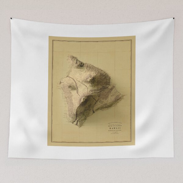 Item preview, 1886 Hawaii Island Relief Map 3D digitally-rendered designed and sold by ThinkAboutMaps.