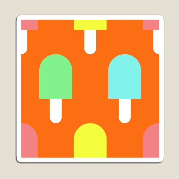 Fruity Iced Lollies on Orange Magnet