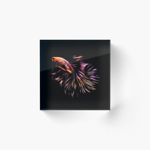 Item preview, Purple Gold Halfmoon Betta Fish Fractal Art designed and sold by Estetis.