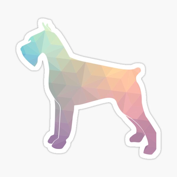 Giant Schnauzer Dog Geometric Pattern Silhouette Pastel Sticker