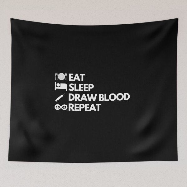 Item preview, Eat Sleep Draw Blood Repeat designed and sold by Crafty-Mornings.