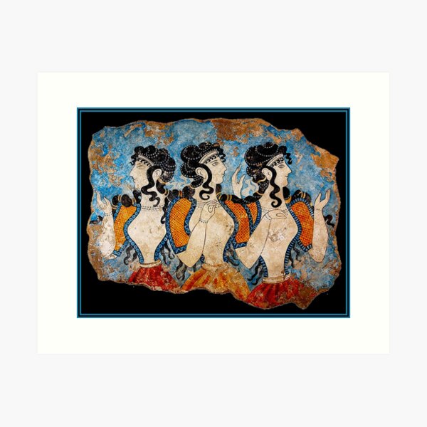 Item preview, GREEK : Ancient Greece Ladies of the Court Fresco Frieze Print designed and sold by posterbobs.