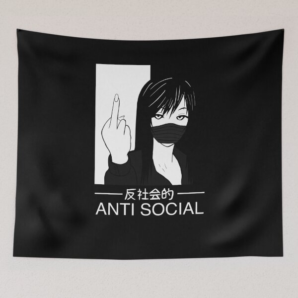 Item preview, Vaporwave Aesthetic Art - Anti Social Japanese Text designed and sold by Hitagivapor.