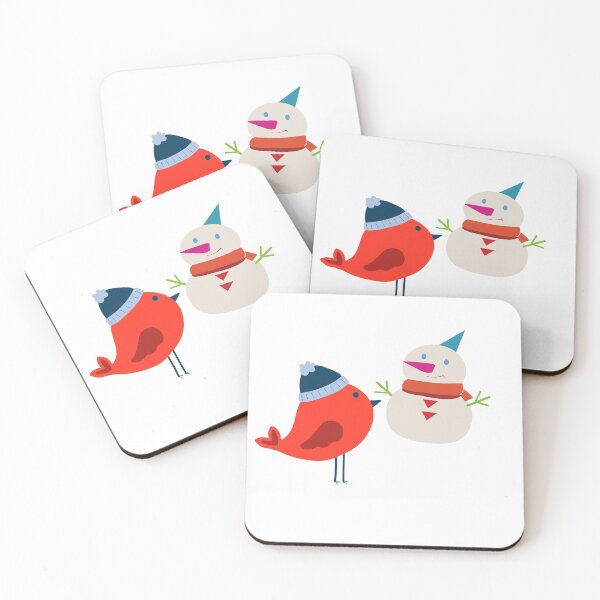 Item preview, little winter bird with snowman designed and sold by TheWaterBirds.