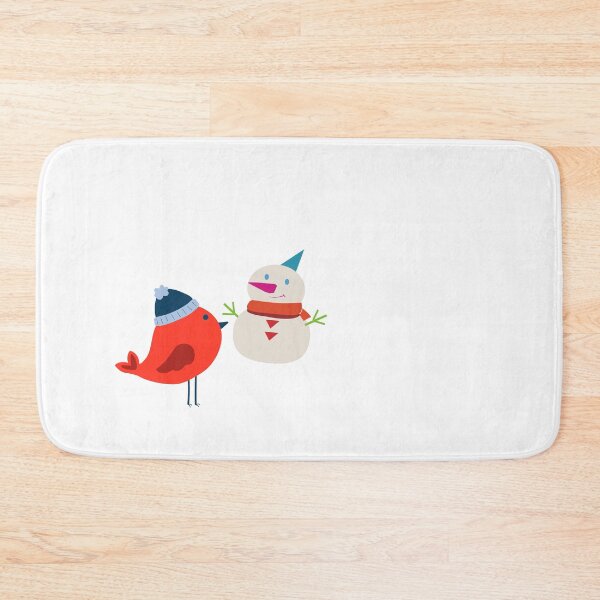 Item preview, little winter bird with snowman designed and sold by TheWaterBirds.